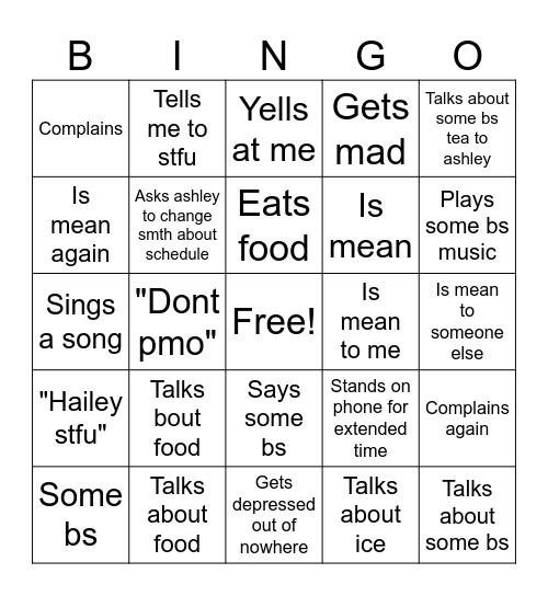 Simeko Bs Bingo Card