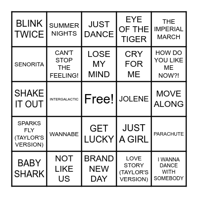 ❤️ CPR SONGS ❤️ Bingo Card