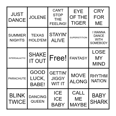 JUST LIKE A HEARTBEAT Bingo Card