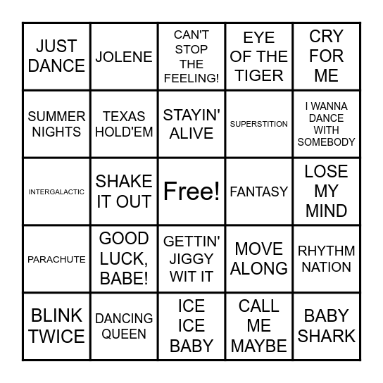 JUST LIKE A HEARTBEAT Bingo Card