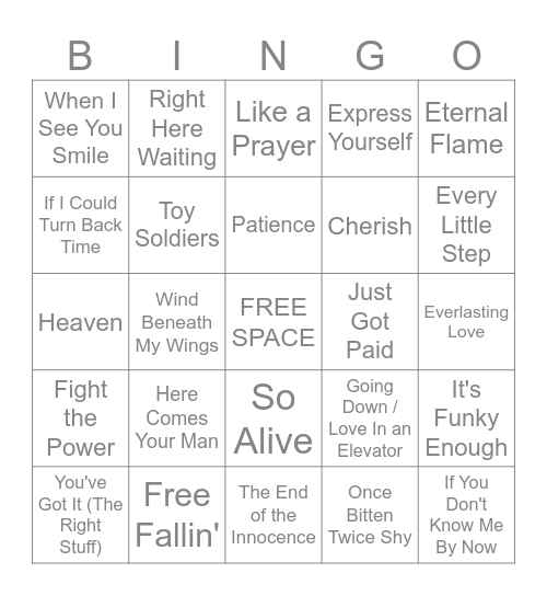 8/17 - 8/18/2025 "1989" Bingo Card