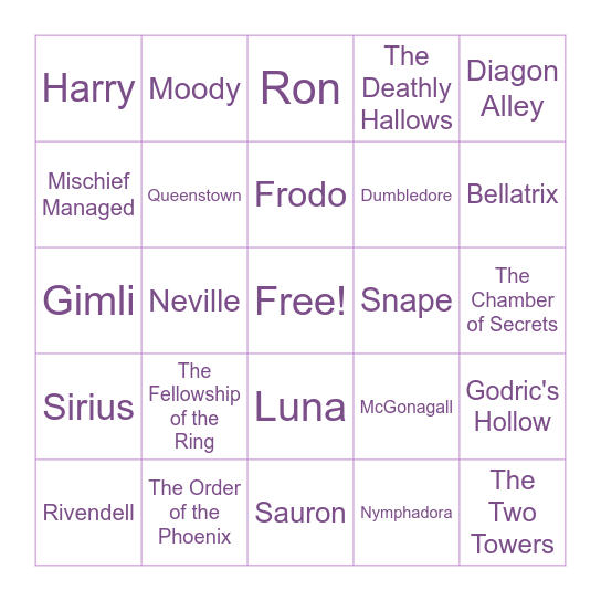 Birthday Bingo Card