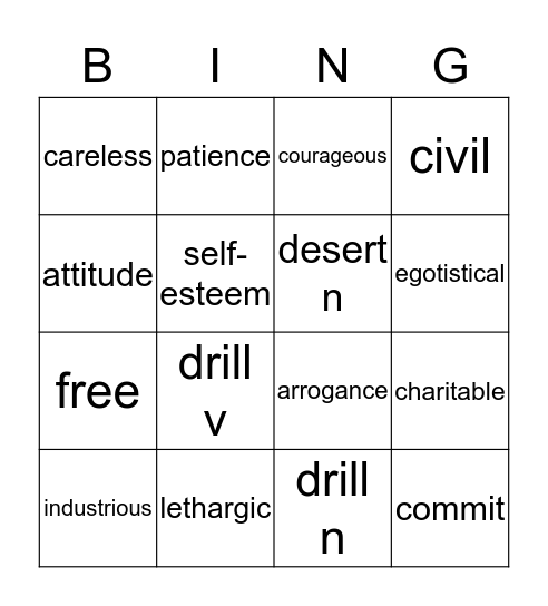 vsl 7-9 Bingo Card