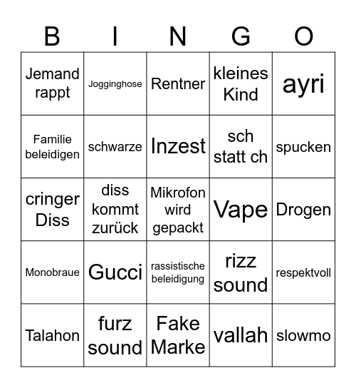 Frankfort Bingo Card