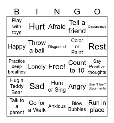 Therapy Bingo Card
