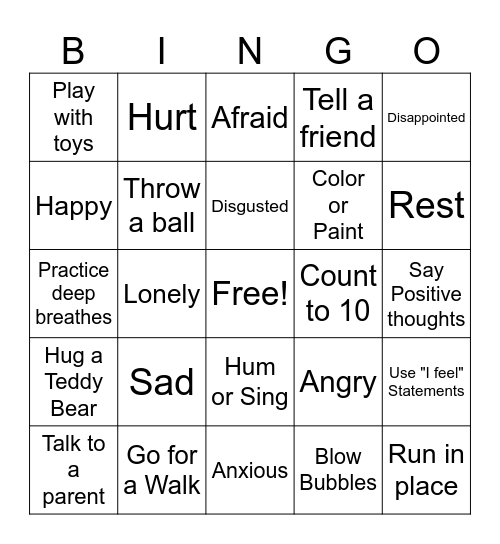 Therapy Bingo Card
