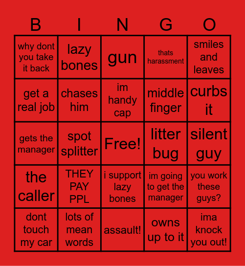 CART NARK BINGO Card