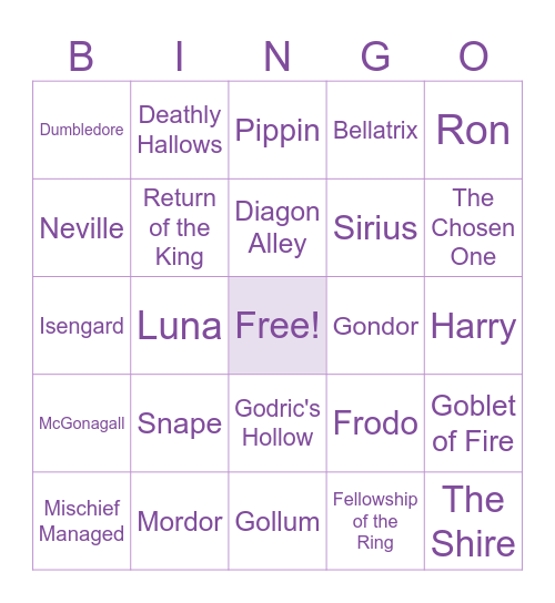 Birthday Bingo Card