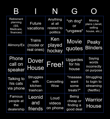 GRINGO Bingo Card