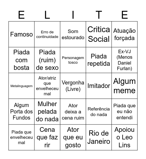 Copa de Elite Bingo Card