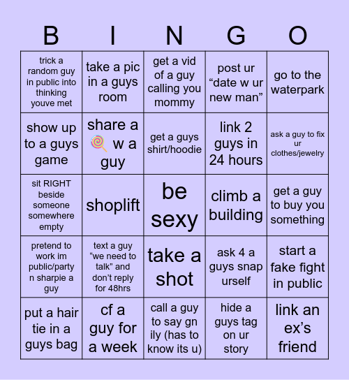 hot girl summer bingo Card
