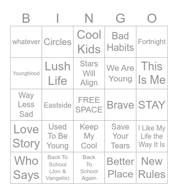 9/7 - 9/8/2025 "Back2School" Bingo Card