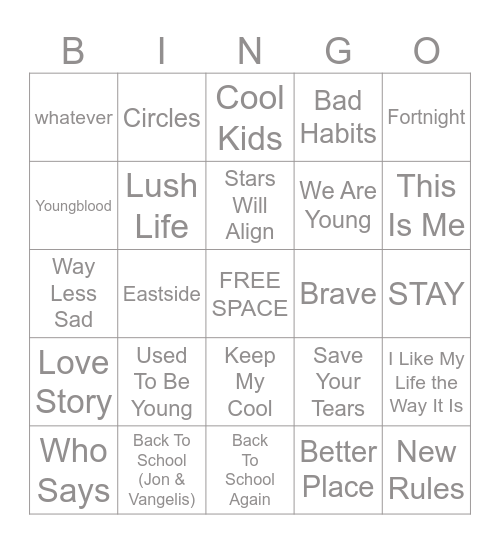 9/7 - 9/8/2025 "Back2School" Bingo Card