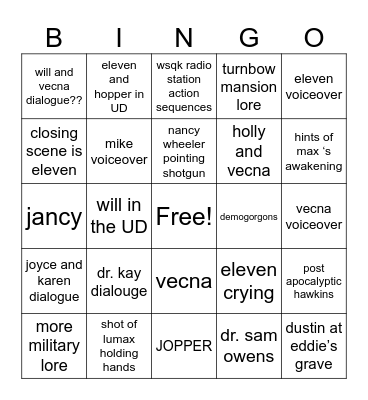 teaser bingo st5 Bingo Card