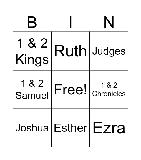 HISTORY BOOKS Bingo Card