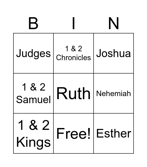 HISTORY BOOKS Bingo Card