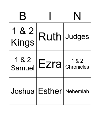 HISTORY BOOKS Bingo Card