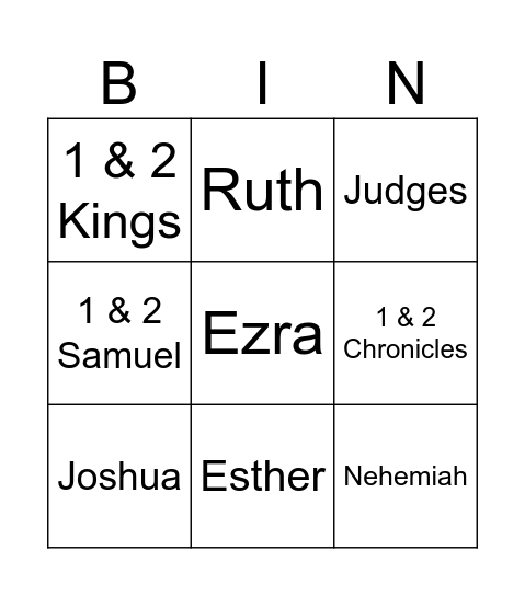 HISTORY BOOKS Bingo Card