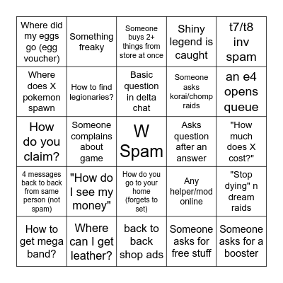 Cobblemon Delta Bingo Card