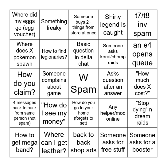 Cobblemon Delta Bingo Card