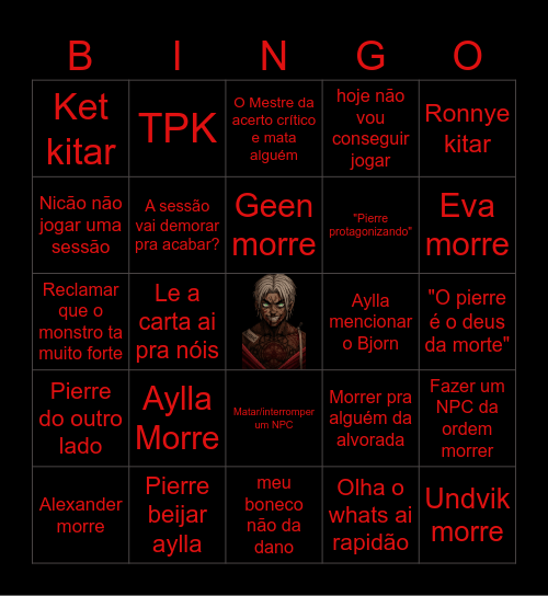 Bingo Ordem parafernalha Bingo Card