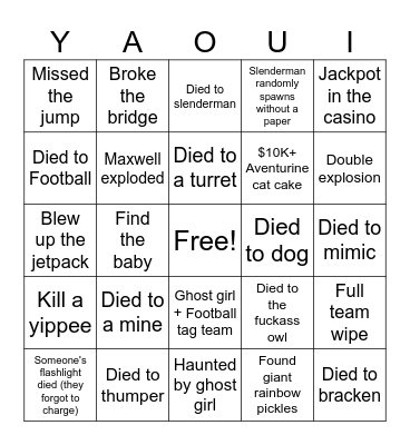 Lethal CompanOUI Bingo Card