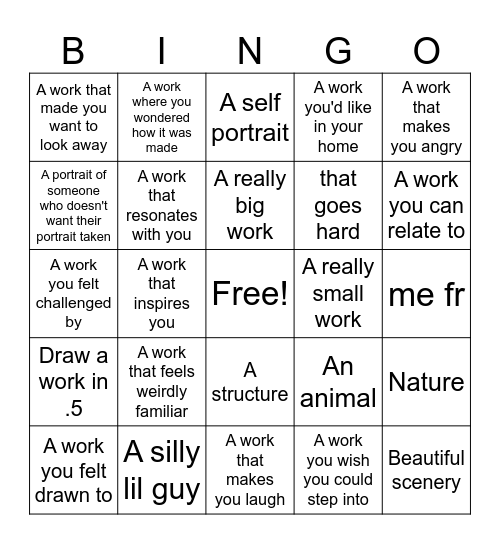 You can journal about.... Bingo Card