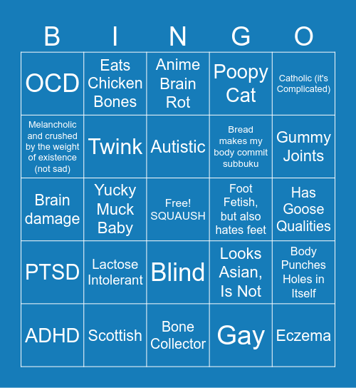 Disibility Bingo Card