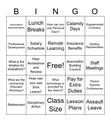 Get to Know Your Contract Bingo- 1 Bingo Card