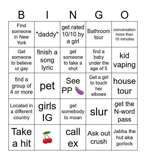 Ometv hunt Bingo Card