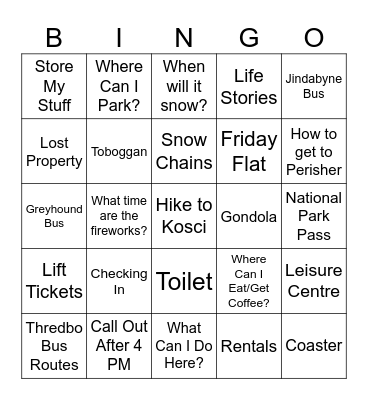 BINGO Card