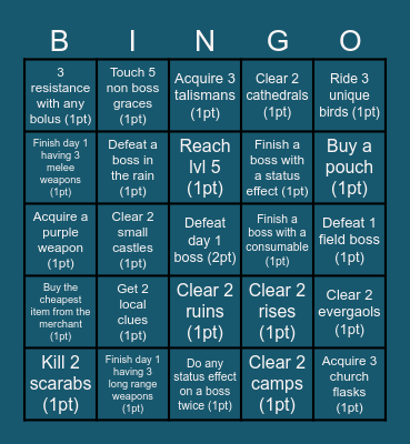 DAY 1 Bingo Card