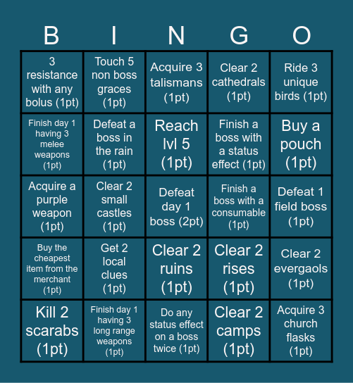 DAY 1 Bingo Card