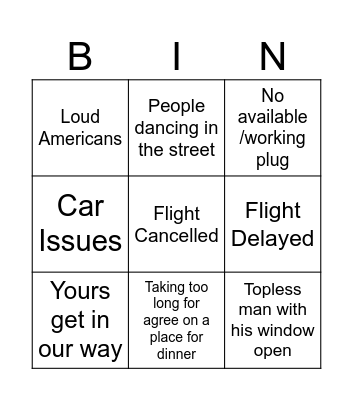 Holiday 2025 Bingo Card