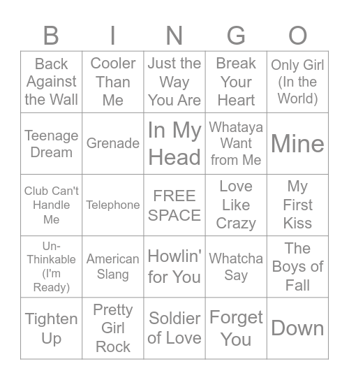 10/5 - 10/6/2025 "2010" Bingo Card