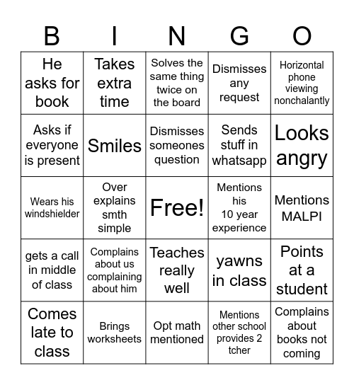 Math Roulletee Bingo Card