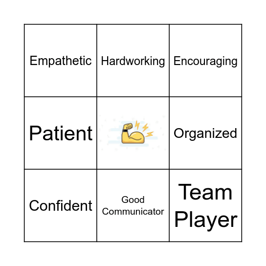 Strengths Bingo Card