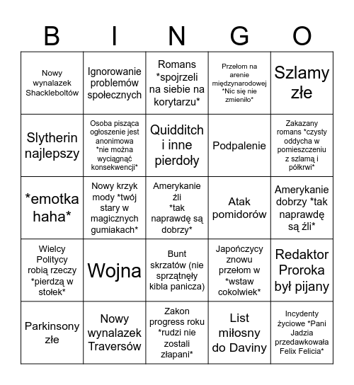 Bingo Ogłoszeniowe Bingo Card