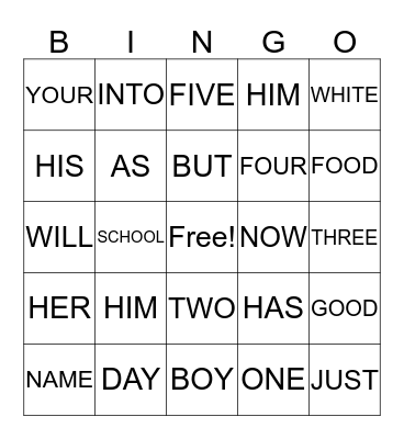 JULIAN'S BINGO GAME Bingo Card