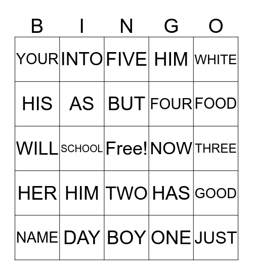 JULIAN'S BINGO GAME Bingo Card