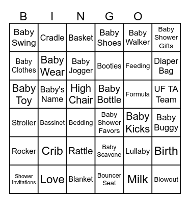 Baby Shower BINGO! - Forms Bingo Card