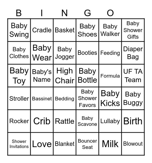 Baby Shower BINGO! - Forms Bingo Card