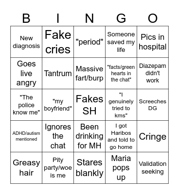 Elphaba Bingo Card