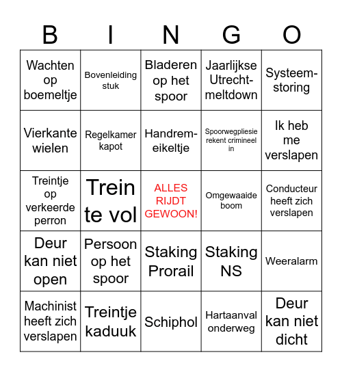 NS-VERTRAGINGS-BINGO Card