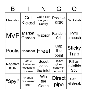 TF2 Bingo Card