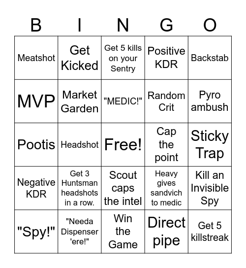 TF2 Bingo Card