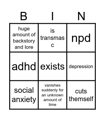 new friend bingo Card