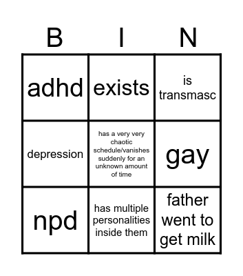 new friend bingo Card