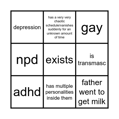 new friend bingo Card