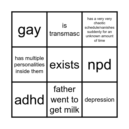 new friend bingo Card